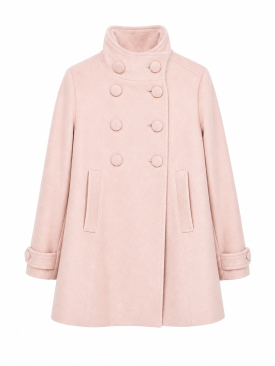 Zara Jackets & Blazers - Zara Pink Wool Blend Pea Coat Double Breasted Jacket M Coquette